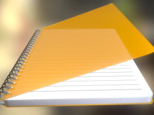 notepad lined and animated 3D Model