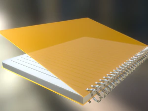 notepad lined and animated 3D Model