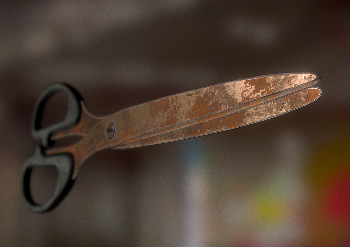 scissors rigged and animated rusty version 3D Model .c4d .max .obj .3ds .fbx .stl .blend