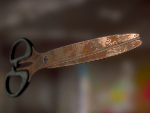 scissors rigged and animated rusty version 3D Model