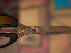 scissors rigged and animated rusty version Modèle 3D