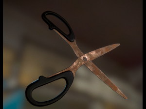 scissors rigged and animated rusty version Modèle 3D