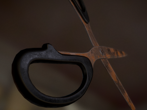 scissors rigged and animated rusty version Modèle 3D