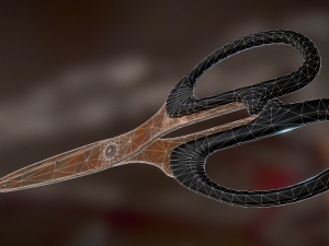 scissors rigged and animated rusty version Modèle 3D