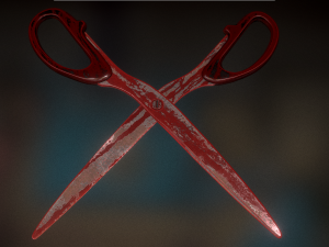 scissors rigged and animated bloody version 3D Model