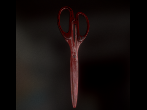 scissors rigged and animated bloody version 3D Model