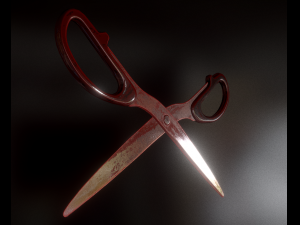 scissors rigged and animated bloody version 3D Model