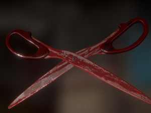 scissors rigged and animated bloody version 3D Model