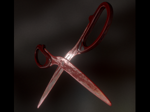 scissors rigged and animated bloody version 3D Model