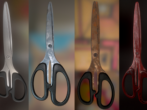scissors rigged and animated pack 3D Model