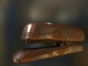 agrafeuse truqu&eacute;e et anim&eacute;e version rouill&eacute;e Modèle 3D