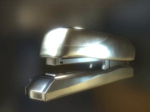 stapler rigged and animated silver version 3D Модель