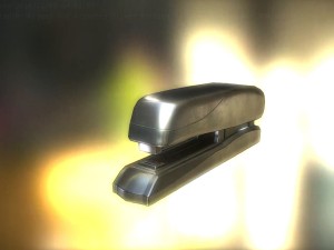stapler rigged and animated silver version 3D Модель