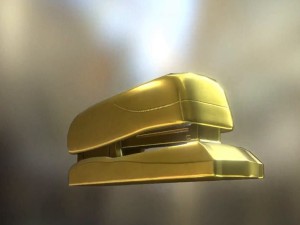 stapler rigged and animated gold version Model 3D