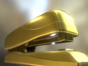 stapler rigged and animated gold version Model 3D