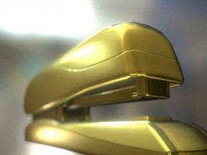 stapler rigged and animated gold version Model 3D
