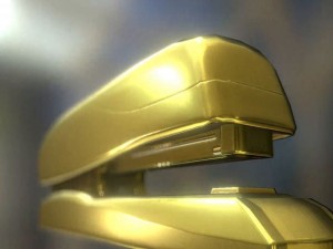 stapler rigged and animated gold version Model 3D
