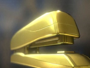 stapler rigged and animated gold version Model 3D
