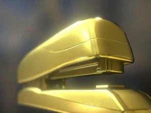 stapler rigged and animated gold version 3D Model