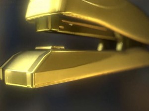stapler rigged and animated gold version Model 3D