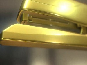 stapler rigged and animated gold version Model 3D