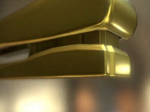stapler rigged and animated gold version Model 3D