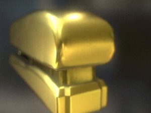 stapler rigged and animated gold version Model 3D