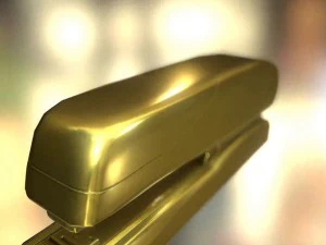 stapler rigged and animated gold version 3D Model