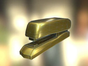 stapler rigged and animated gold version 3D Model