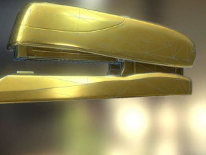 stapler rigged and animated gold version Model 3D