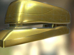 stapler rigged and animated gold version Model 3D