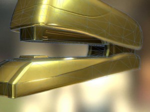 stapler rigged and animated gold version Model 3D