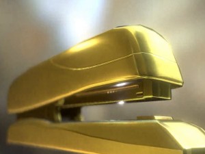 stapler rigged and animated gold version Model 3D