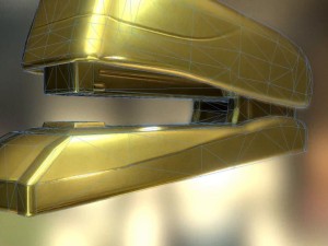 stapler rigged and animated gold version Model 3D