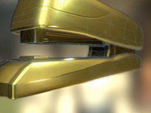 stapler rigged and animated gold version 3D Model