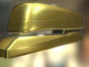 stapler rigged and animated gold version Model 3D