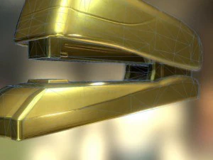 stapler rigged and animated gold version 3D Model
