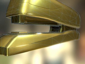stapler rigged and animated gold version Model 3D