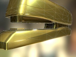 stapler rigged and animated gold version Model 3D