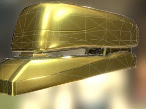stapler rigged and animated gold version Model 3D