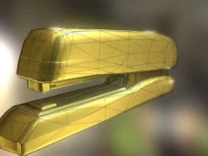 stapler rigged and animated gold version 3D Model