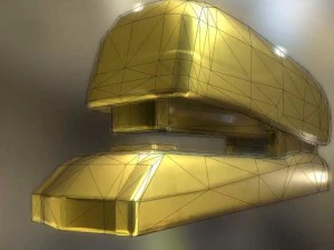 stapler rigged and animated gold version 3D Model
