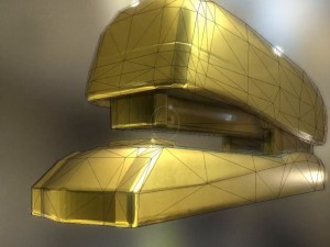 stapler rigged and animated gold version Model 3D