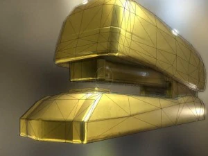stapler rigged and animated gold version 3D Model