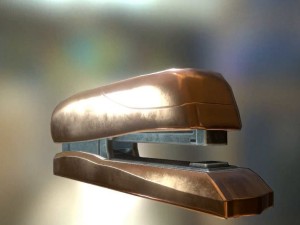 stapler rigged and animated copper version 3D Model