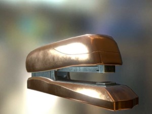 stapler rigged and animated copper version 3D Model