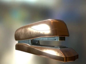 stapler rigged and animated copper version 3D Model