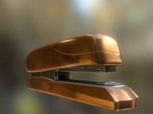 stapler rigged and animated copper version 3D Model