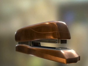 stapler rigged and animated copper version 3D Model