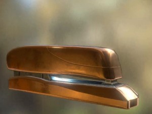 stapler rigged and animated copper version 3D Model